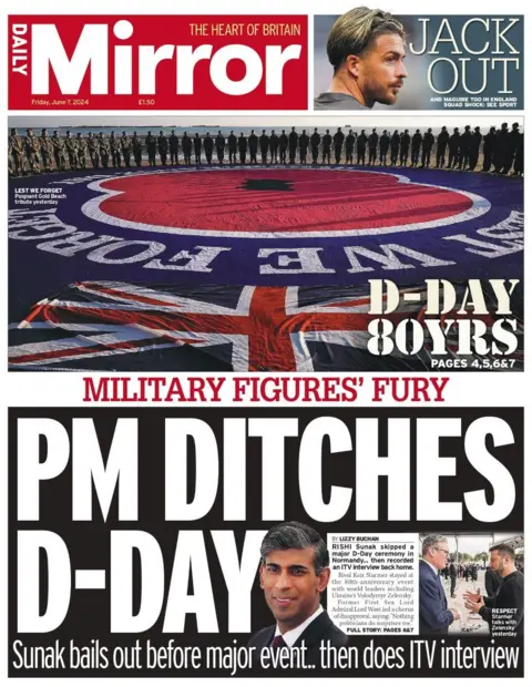 PM ditches D-Day reads the Mirror