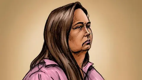 Reuters the Court of the Court from Erin Patteron, which has a long brown hair on the shoulder wearing the purple shirt
