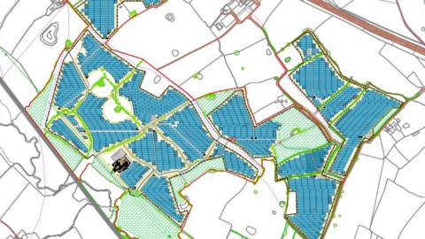 Site layout for planned solar farm