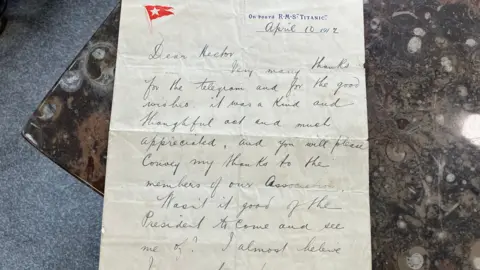 A letter written on board RMS Titanic by 2nd class passenger Henry Hodges who died in the sinking