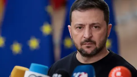 Getty Images El presidente ucraniano, Volodymyr Zelensky, asiste al Consejo Europeo el 17 de octubre de 2024 en Bruselas, Bélgica.