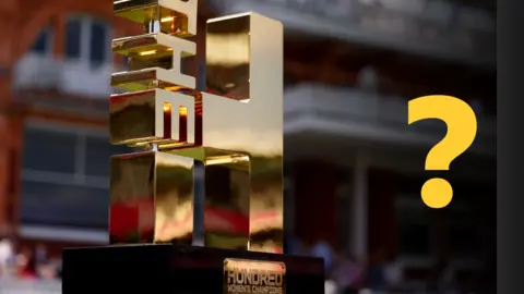 The Hundred trophy next to a yellow question mark overlay