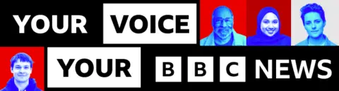 A banner displaying the Your Voice, Your BBC News branding