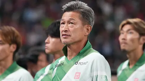 Kazuyoshi Miura playing for Fukushima United.