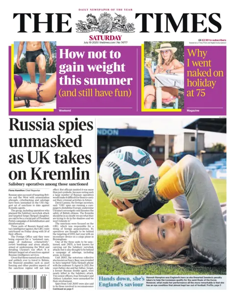  "Russia spies unmasked as UK takes on Kremlin".