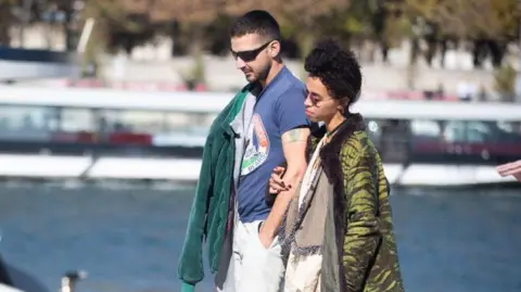 Melodie Jeng//GC Images Shia LaBeouf and FKA Twigs are spotted on the Seine river on September 30, 2018 in Paris