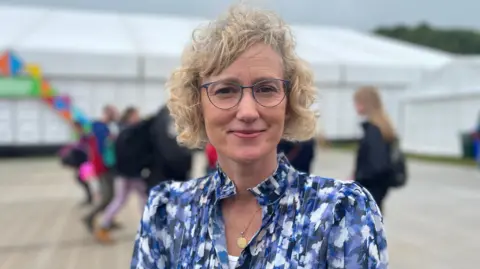 Welsh language commissioner Efa Gruffudd Jones at the Urdd Eisteddfod in Port Talbot