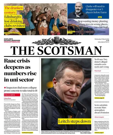 Scotland's papers: Drug deaths rise and Jason Leitch steps down