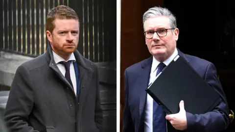Split picture of McSweeney on the left and Starmer on the right