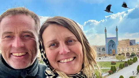 Craig and Lindsay Foreman in Iran, in an image published the day before they were detained