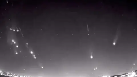 Video showing missiles fired complete Israel