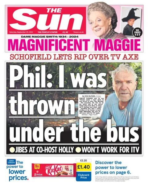 The Sun front page 28 September 