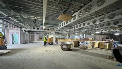 Construction going on in empty terminal