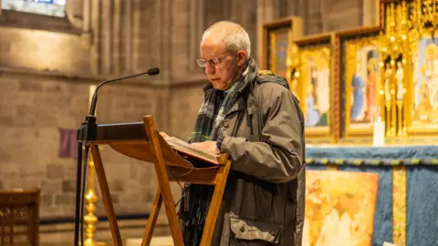 Lewis Markey The Archbishop of Canterbury leading prayers for peace at Hereford Cathedral