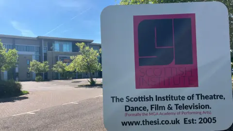 The sign outside the Scottish Institute of Theatre, Dance, Film and Television. 