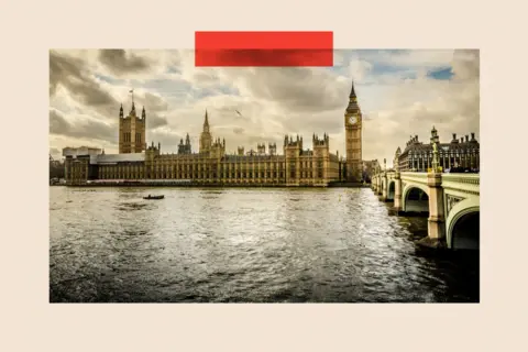 Getty Creative General view of the Houses of Parliament in London, with grey skies