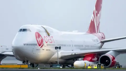 Getty Images Virgin Orbit's 747 ready for take off on Jan 9th 2023