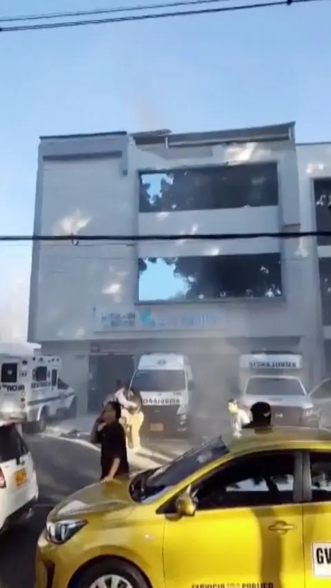 Damage to a hospital after a severe earthquake in Colombia.