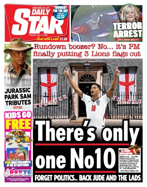 The headline on the front page of the Daily Star reads: “There's only one No 10”.