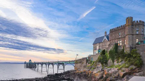 Getty Images Clevedon seafront is pictured including the iconic pier and Bristol Channel