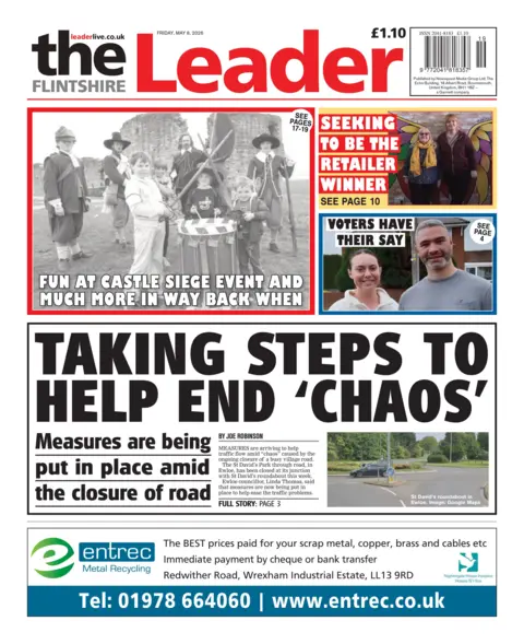 Flintshire Leader Front page of the Flintshire Leader