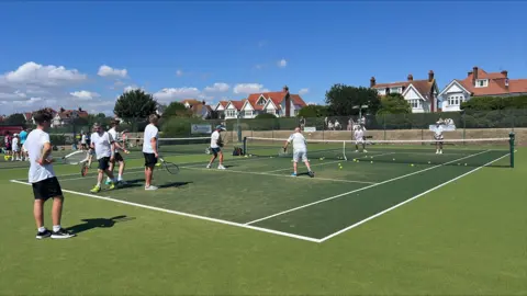 Richard Knights/BBC A Young Lives vs Cancer event at Thorpe Bay Tennis Club in Southend