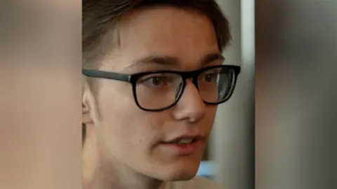 Young man wearing glasses