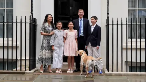 PA Former chancellor Jeremy Hunt with his wife Lucia and their children Jack, Anna and Eleanor