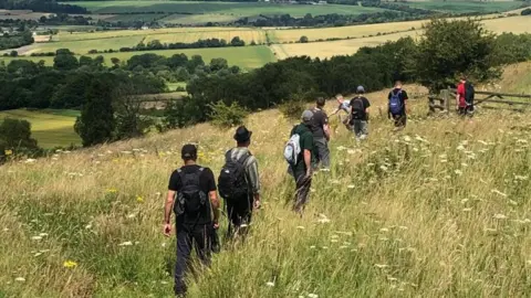 Wiltshire Wildlife Trust Participants in Wiltshire Wellbeing in nature earlier this year