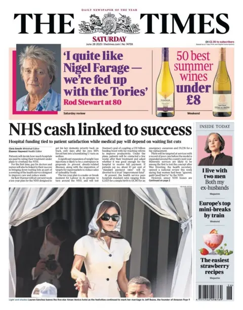  "NHS cash linked to success".