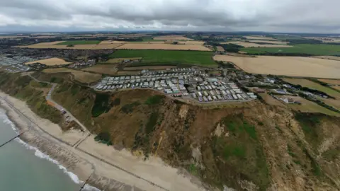 University of East Anglia Aerial view of Trimingham House caravan park in Norfolk 