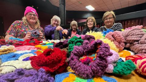 Thousands of flowewrs have been crocheted, knotted and felted for Hornsea's open gardens event