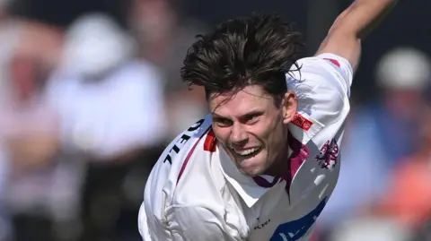 Brett Randell in action for Somerset in 2024