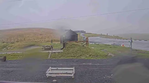 The Mountain Road at the Bungalow in wet and misty conditions.