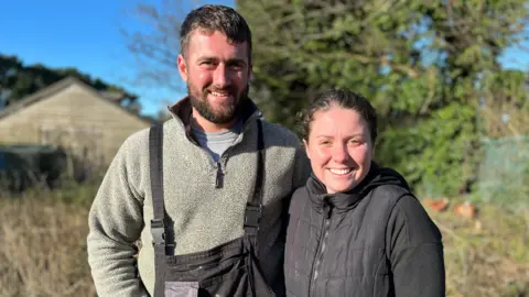 BBC James and Jessica Rihoy, Joint owners of Castel Egg Farm