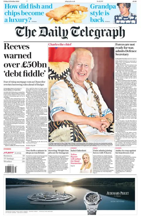  "Reeves warned over £50bn 'debt fiddle'". 