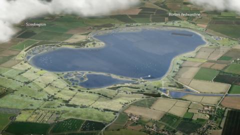 The design of a proposed new reservoir in Lincolnshire
