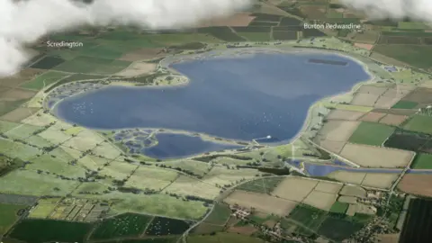 The design of a proposed new reservoir in Lincolnshire