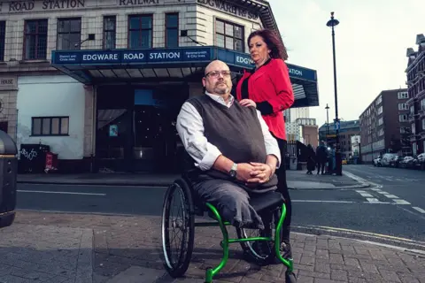 Tony Woolliscroft Dan and Gem outside Edgware Road station