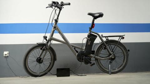 An e-bike charging