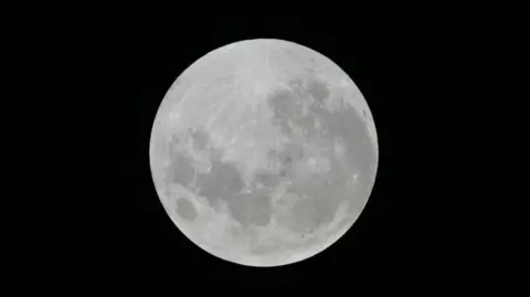 A full moon lighting up a dark night sky