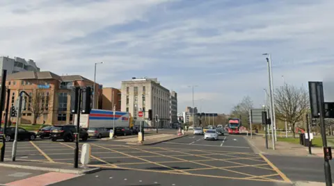 Google Google street view shot of the junction between Manchester Road and Croft Street. The yellow box can be seen - which councillors want to ensure is used correctly.