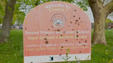 A sign outside Durand Primary School