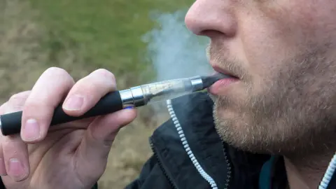 Aberdeenshire Council A man smoking an e-cigarette
