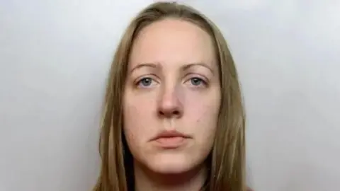 Cheshire Constabulary Custody photograph of convicted serial killer Lucy Letby, who murdered seven babies and attempted to murder seven others at the Countess of Chester hospital