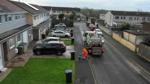 Bin collection day in Cornwall