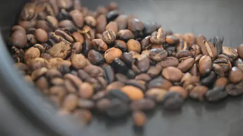 Coffee beans in a container