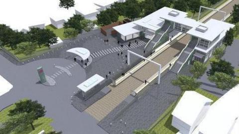 An artists impression of what Stanford-le-Hope station could look like