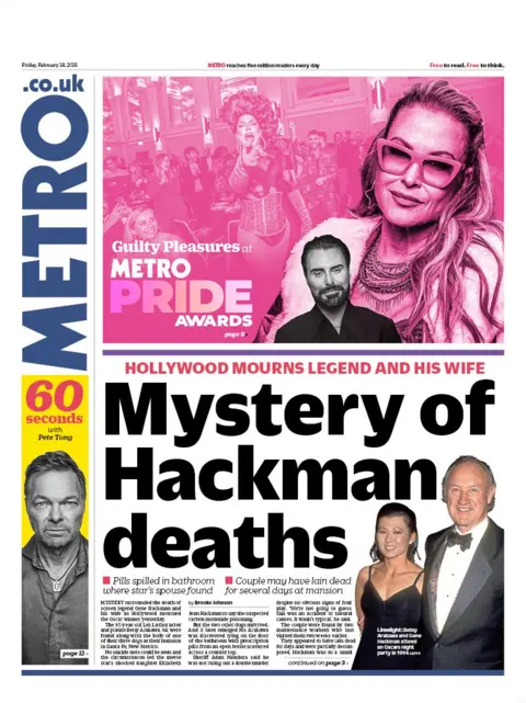 Metro front page