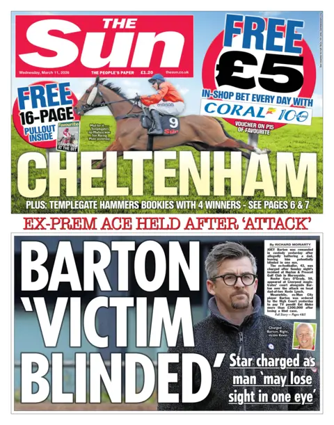  Ex-Prem ace held after 'attack'," reads the headline on the front page of the Sun.